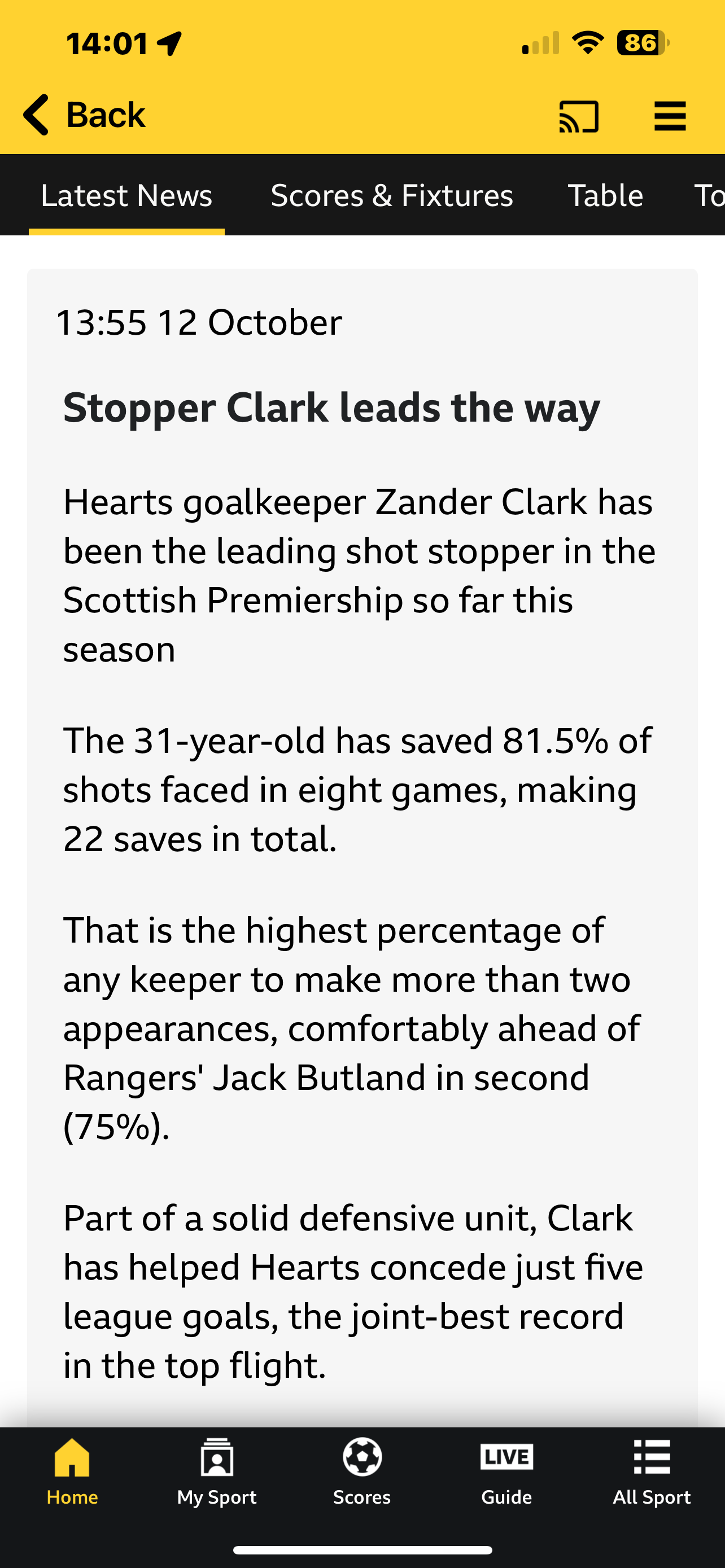 Craig Gordon - The Terrace - Jambos Kickback